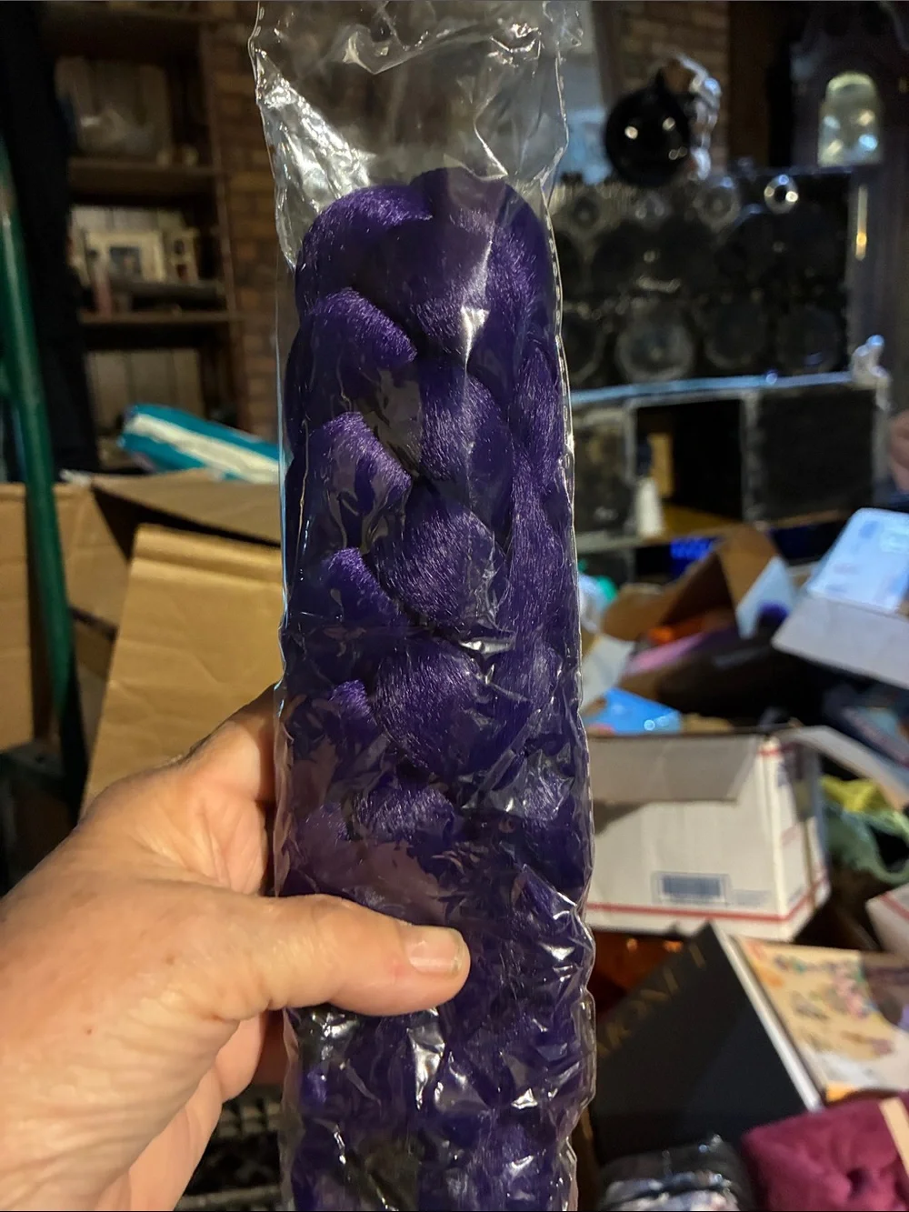 Purple Braided Hair Extension with Styling Accessories